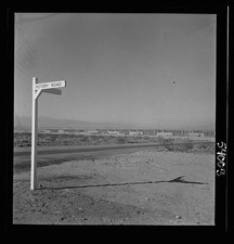 Photo:Las Vegas Nevada 1942 Victory Road Basic Magnesium Plant sign silos