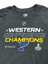St Louis Blues 2019 Conference Champions T-Shirt Boys Size Large 14-16 NHL Blues