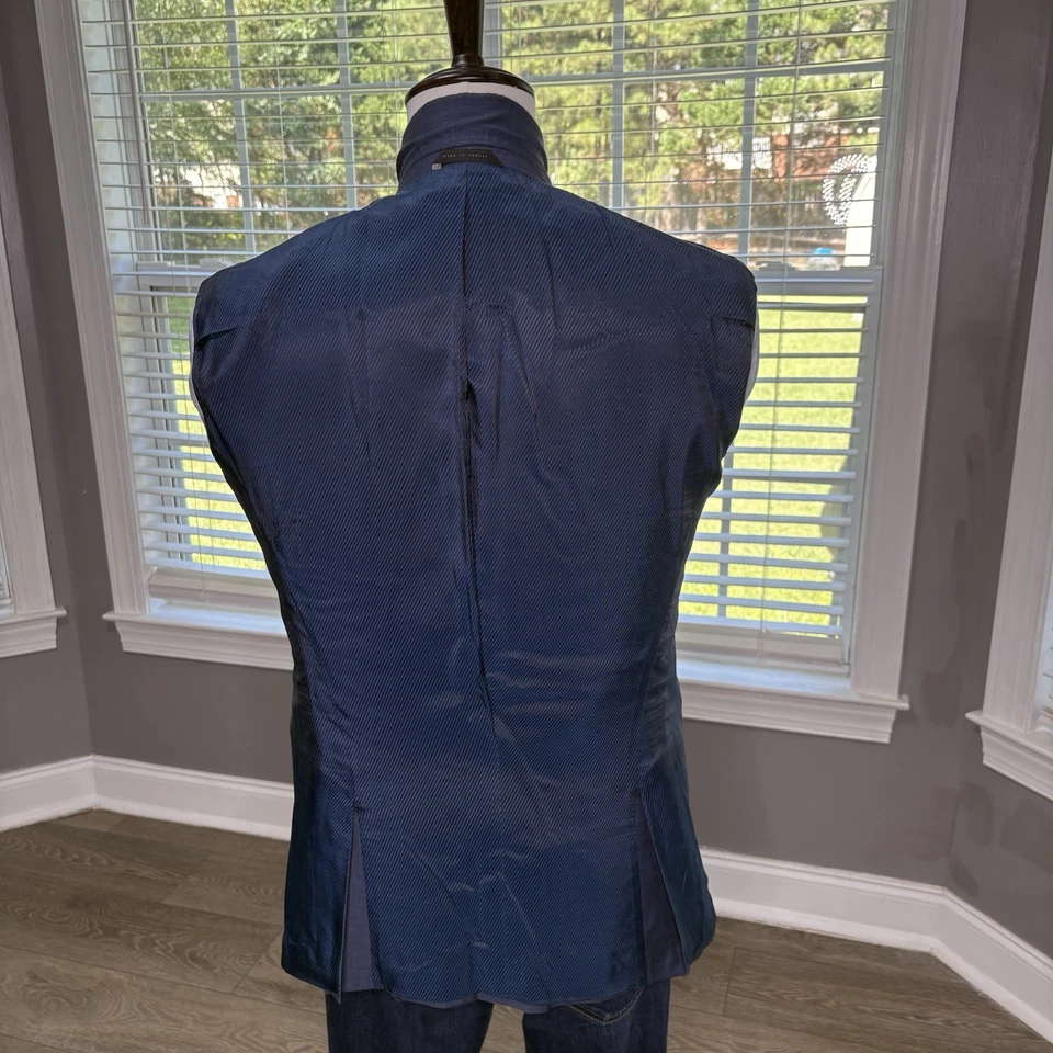 Abrigo deportivo Hugo Boss Guabello para hombre talla 38R azul forrado repelente al agua Foto 4 de 4