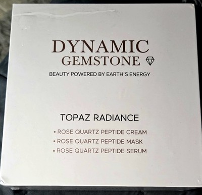 Dynamic Gemstone Topaz Radiance Rose Quartz Peptide Set Mask Serum Moisturizer