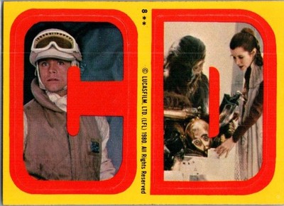 1983 Topps Stickers C   D /Luke/Chewy/C3PO/Leia THE EMPIRE STRIKES BACK #8