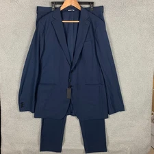 Sene 2 Piece Suit Custom Size 44 Navy Soho Flex Tech Pants 37x36 NWT $699