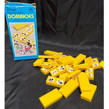 Disney Mickey & Friends Dominoes Complete 28 Pieces in Box Golden Vintage 1976