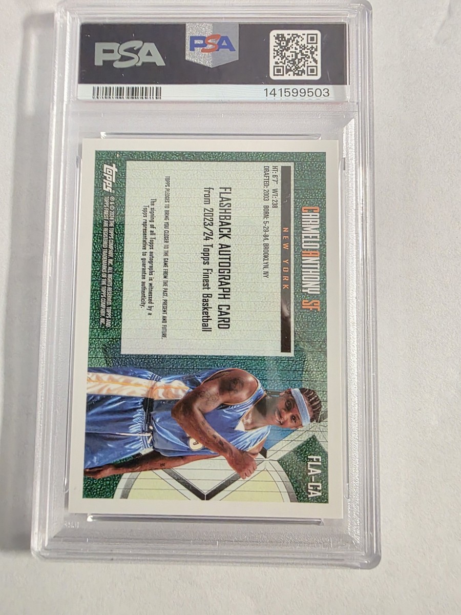 2023-24 Topps Finest Carmelo Anthony Flashback Auto 20/25, Black 