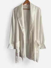 Vintage Victoria's Secret Ivory Satin Kimono Robe Gold Label Bridal Honeymoon