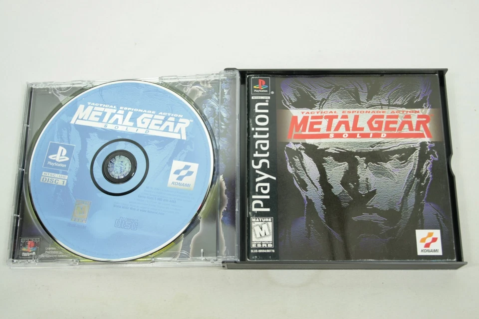 Metal Gear Solid PS1 CIB Etiqueta Negra Sony PlayStation 1 1998 Tarjeta Reg Completa C Foto 3 de 4