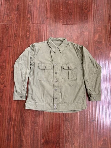 Vtg 1940s WW2 US Military HBT Field Jacket 1st Pattern Sz 40 Herringbone 13 Star