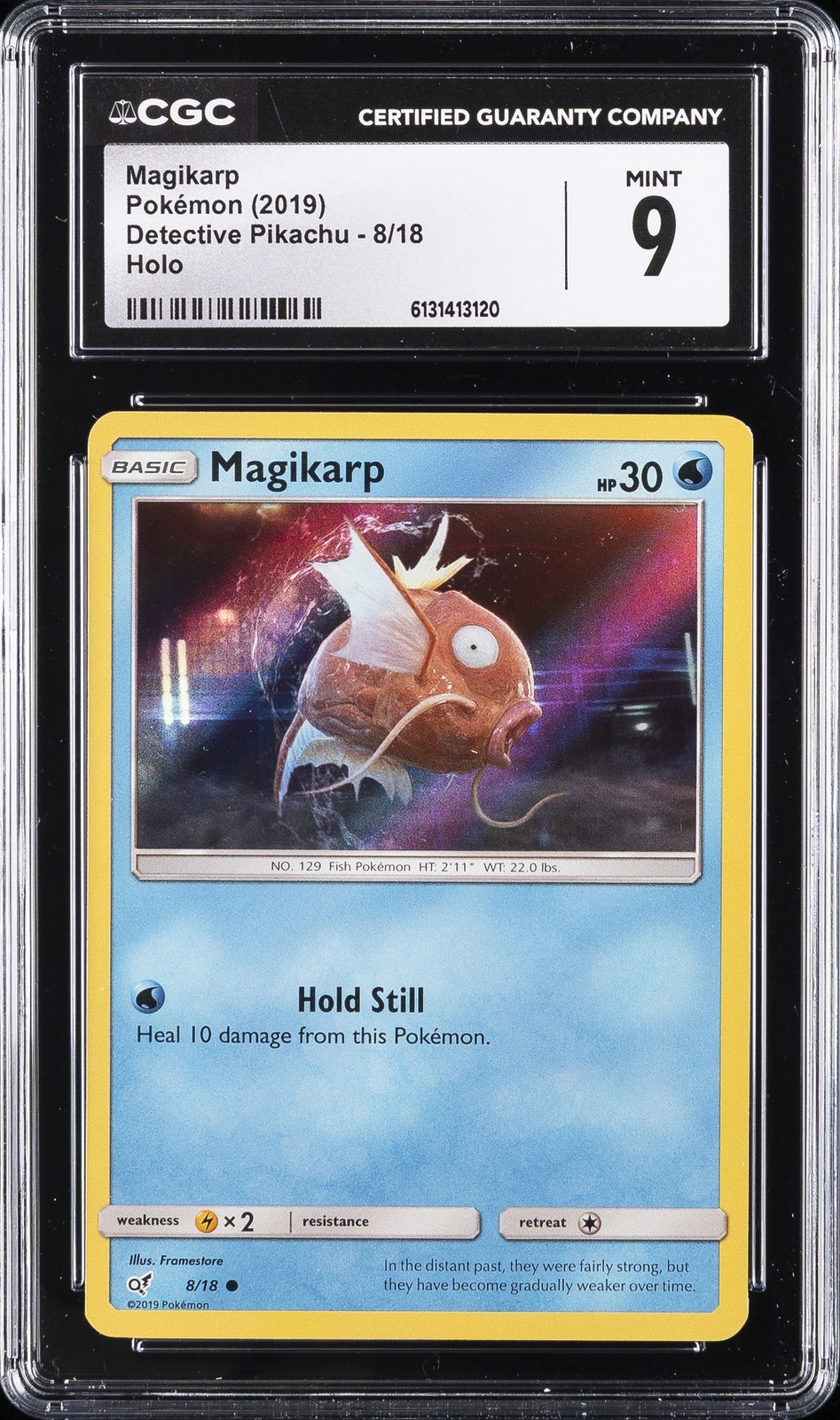 2019 POKEMON DETECTIVE PIKACHU HOLO #8 MAGIKARP CGC 9