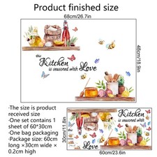 Kitchen Wall Decals Self Apply PVC Sticker Removable Waterproof Design 60x30cm