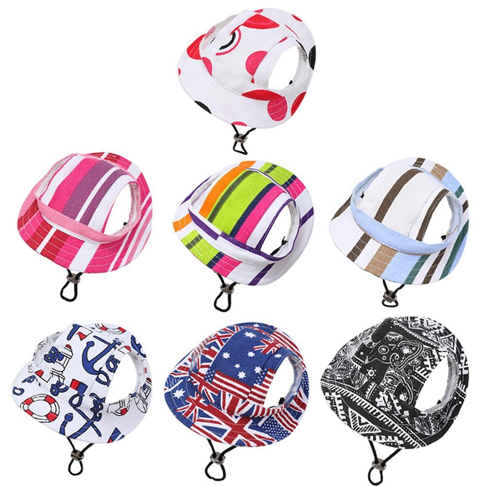 Cappello in tela per cani stampa carino regolabile berretto per animali domestici piccolo medio accessori per cuccioli foto 3