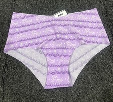 New Victoria's Secret PINK Purple Cheeky Panty Underwear Size Large