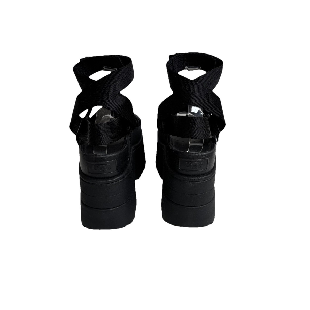 UGG GOLDENRISE BLACK STRAPPY PLATFORM SANDALS US 7 / EU 38 / UK 5