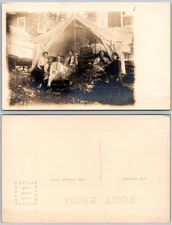 RPPC Harvard Tent Group Photo Postcard