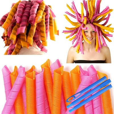 50 Pcs Heatless Spiral Hair Curlers 22inch Magic No Heat Hair Curls For Long ...