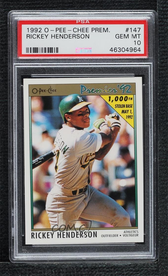 1992 Upper Deck O-PEE-CHEE PREMIER #147 Rickey Henderson front