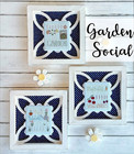 Little Stitch Girl GARDEN SOCIAL 3 Cross Stitch Charts Leaflet Only samplers — photo 2