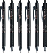 Frixion Erasable Gel Ink Pens 1.0mm Clicker Pen 6 Pack Black Gel Pens