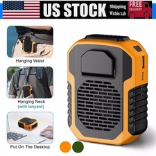 Portable Waist Clip Fan Hanging Cooling Neck Fan USB Rechargeable Power Bank Fan