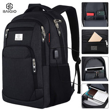 Mens Women Laptop Backpack Large Waterproof Anti Theft USB Rucksack School Bag