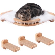 Cat Wall Shelves, Corner Cat Shelf with 3 Cat Wall Steps, Cat Shelves for Wal...