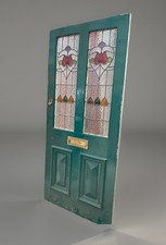 ANTIQUE FRONT DOOR - VICTORIAN / EDWARDIAN -Stained Leaded Glass - Restored Soon