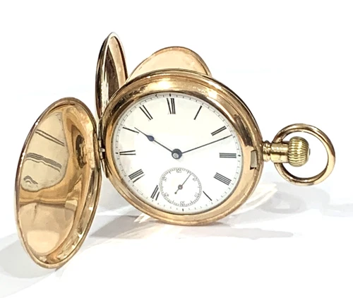 1901 Very Nice WALTHAM R/Gold Full Hunter Gents Pocket Watch. Serviced. Antique
