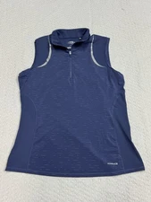 Cutter & Buck ANNIKA CB DryTec 50UPF+ Navy Blue Sleeveless Shirt Sz Medium