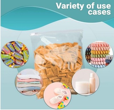 250 Pcs Clear Zip Top Slider Bags, Reclosable, 2.75 Mil, 9'' x 12''