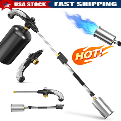 Propane Torch Weed Burner, Adjustable Flame Thrower with Detachable Handle, Blow
