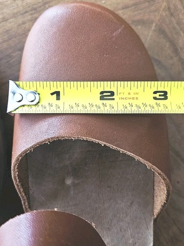 Brown Leather Wooden Wedge Mary Jane Clogs Swedish Mia 38 US 7.5-8 - Picture 8 of 8