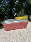 VTG PYREX 503 Pink Flamingo 1-1/2 Qt Refrigerator Dish w/ 503-C Ribbed Lid READ