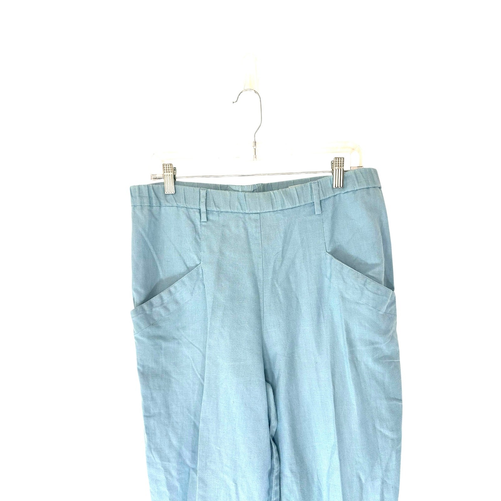 Christian Dior Actifs Pants Women's Blue Basic Casual Pull On Cropped Medium thumbnail 3