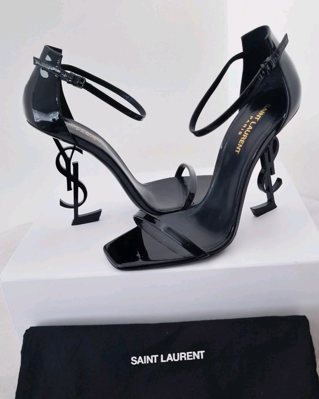 Saint Laurent sandali opyum neri in vernice 39 5 UK 6 5