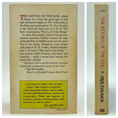 Le retour du roi - J.R.R. Tolkien (1ère pb éd. 1er tirage) Ballantine, 1965 - Photo 2/8