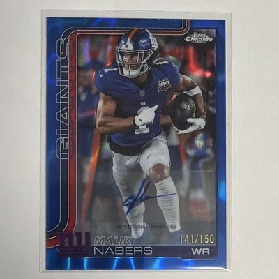 Topps 2025 Chrome Football Autographs Malik Nabers Giants Auto #BA-MN 141/150
