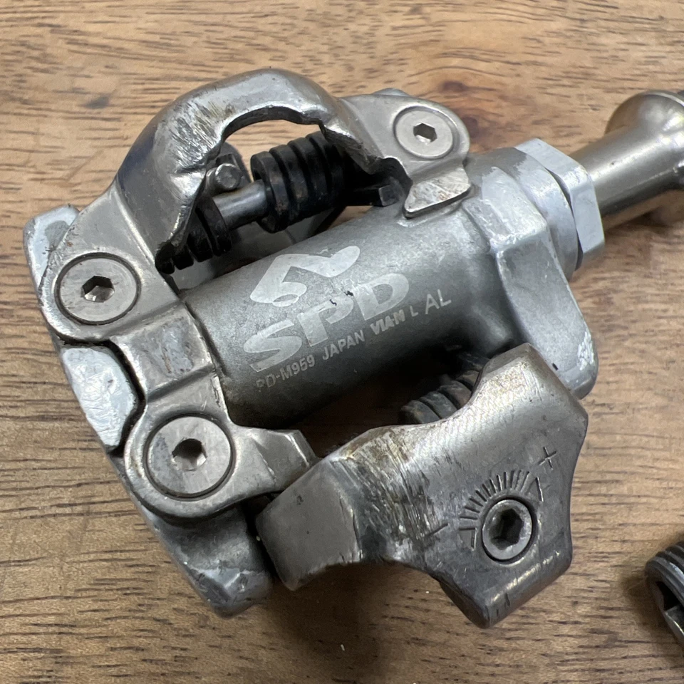 Pedales de bicicleta de montaña Shimano XTR PD-M959 SPD sin clip 9/16" Foto 2 de 4