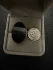 Vintage Sterling Silver Large Onyx Native American Ring Size 9 1/2~ 8.5 Grams