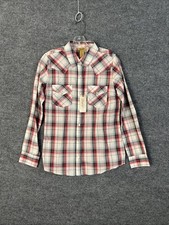 Wrangler Shirt Mens Small Pearl Snap Button Up Western Long Sleeve Cowboy Ranch