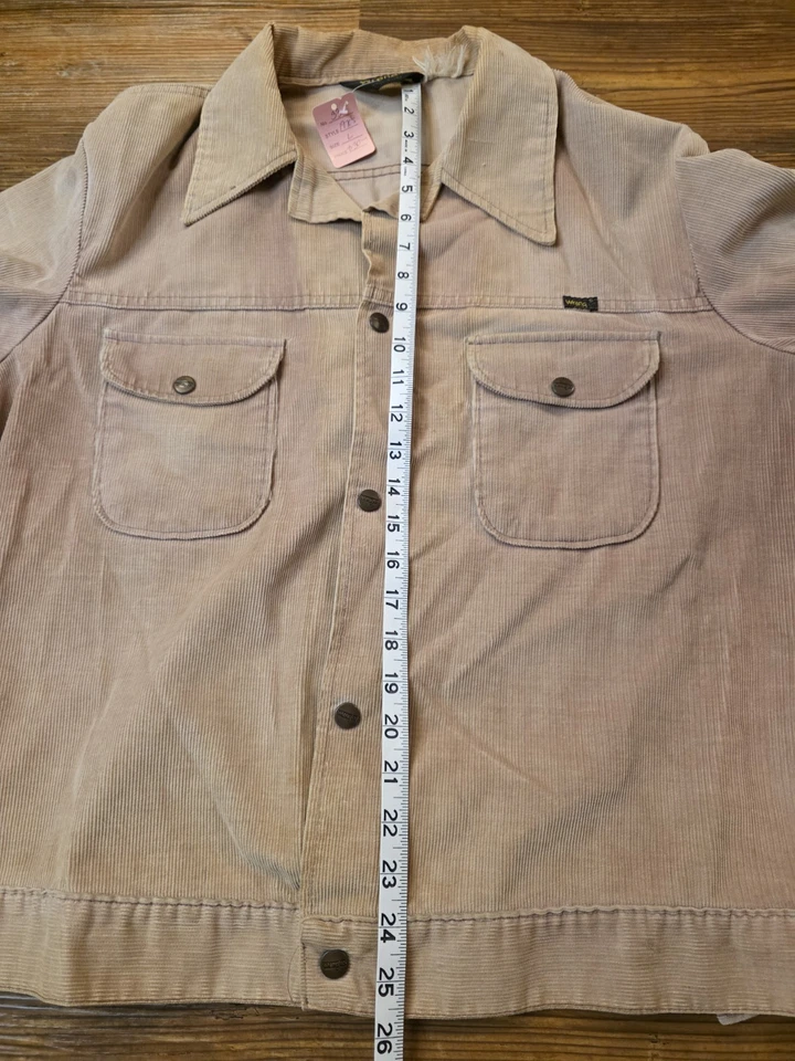 Chaqueta de Camionero Wrangler Años 70 De Colección EE. UU. Pana Desteñida Tostada Talla L Hippie  Foto 3 de 4