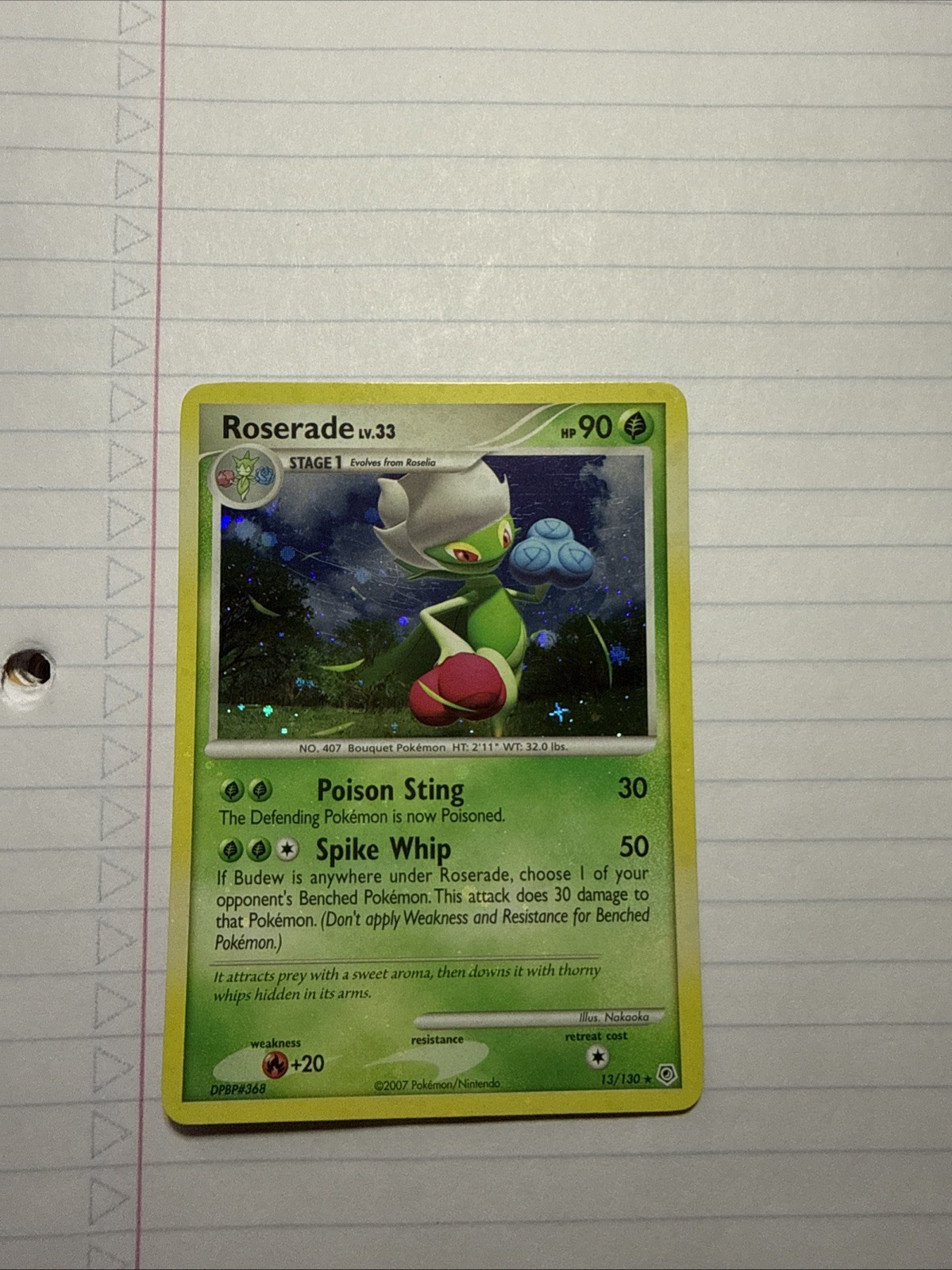 Roserade 13/130 Diamond and Pearl Holo NM Pokemon Card