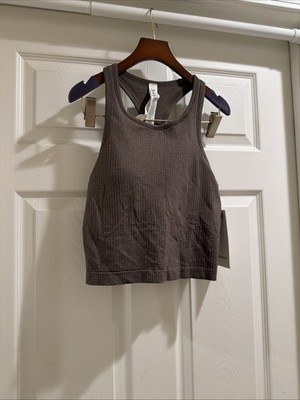 NWT Lululemon Ebb To Street RB Crop Tank Carob Brown Size : 10