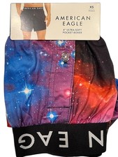 NWT AMERICAN EAGLE Ultra Soft 4" Pocket Boxer Sz XS-S-M-L-XL Space Galaxy 77