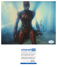 EZRA MILLER SIGNED THE FLASH JUSTICE LEAGUE 8X10 PHOTO W/PROOF # 4 ACOA COA