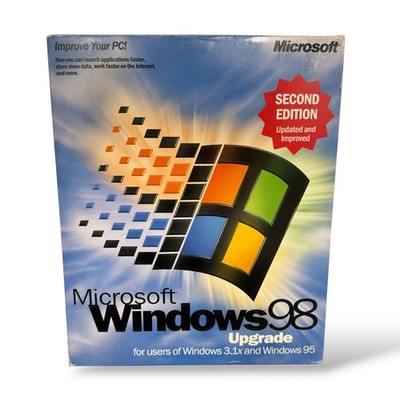 RARE Microsoft Windows 98 Second Edition SE Upgrade BOX SET CD PC
