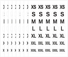 350Pcs Clothing Size Stickers Labels 1 Inch Black round Self Adhesive Size Label