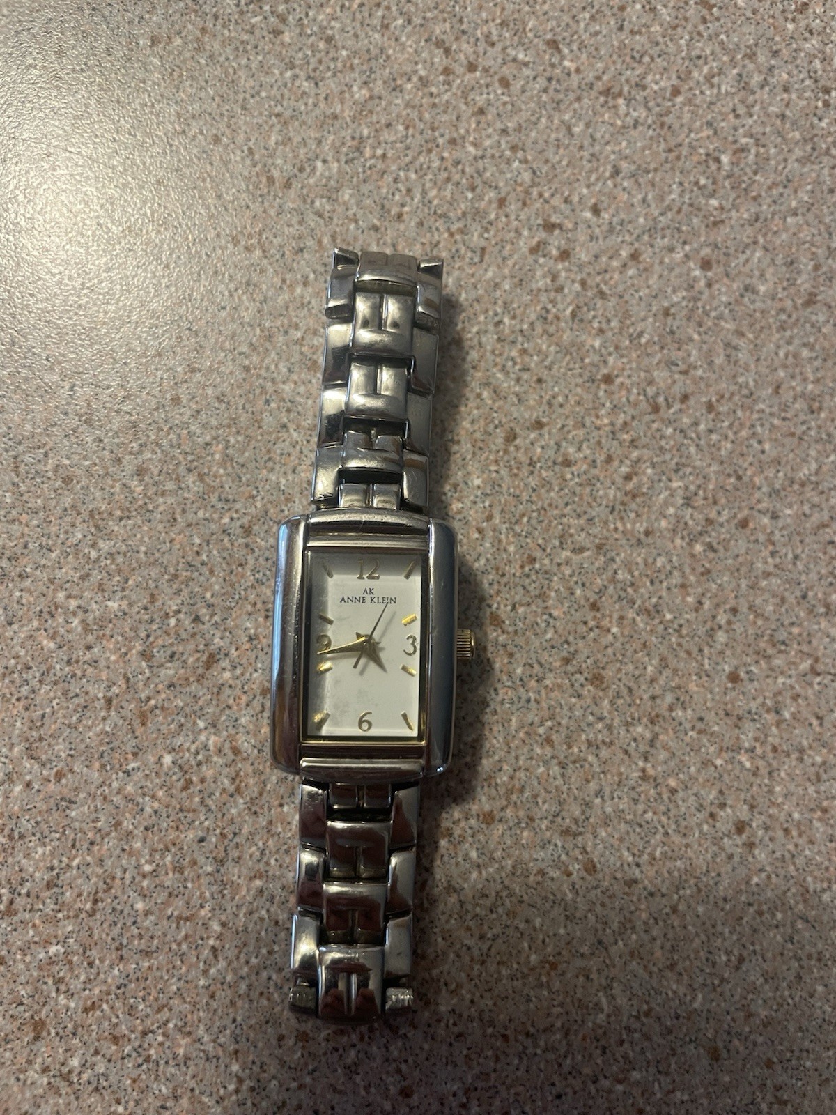 Anne Klein AK Silver Rectangular Analog White Dia… - image 3