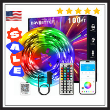 100Ft LED Strip Lights, Smart Light with App Remote Control, RGB LED Lights for