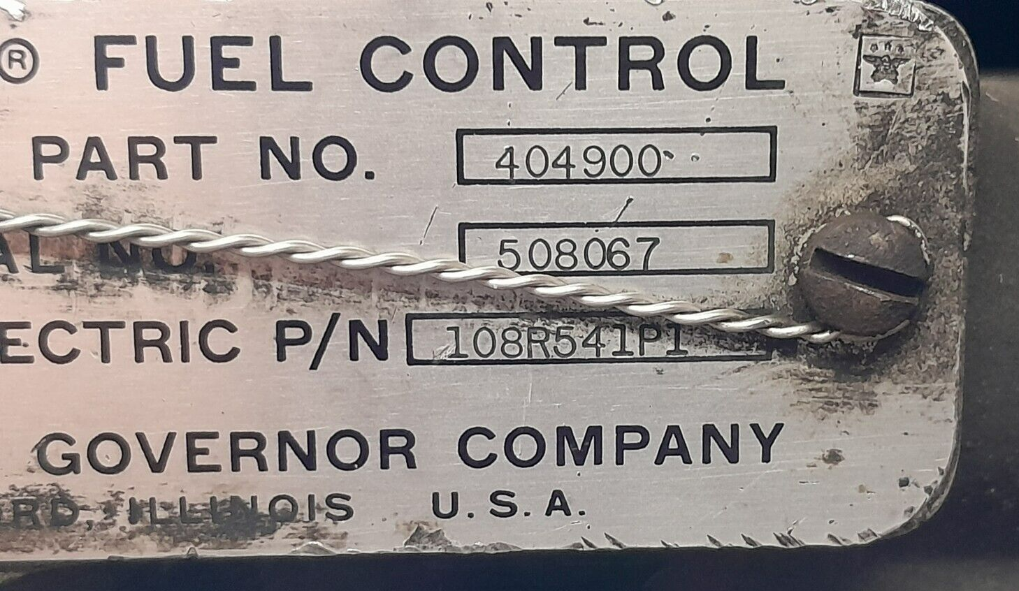 General Electric GE J79 Jet Engine Woodward Fuel Control Unit FCU / F