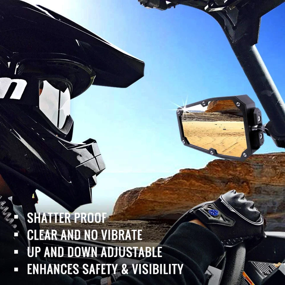 Espejos retrovisores laterales para Can-Am Maverick X3 Commander 1000 UTV + cable de luz LED Foto 4 de 4