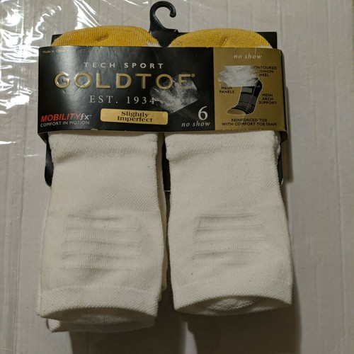 GOLDTOE 6 Pairs Men No Show Socks White Shoe Size 6-12.5- SLIGHTLY IMPERFECT - Picture 4 of 6